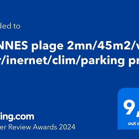 2mn/45m2/vue Mer/inernet/clim/parking Prive Appartement Cannes